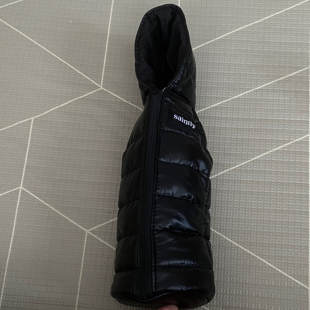 Free with purchase over $10- Sainity Black Puffer Jacket for Wine Bottle